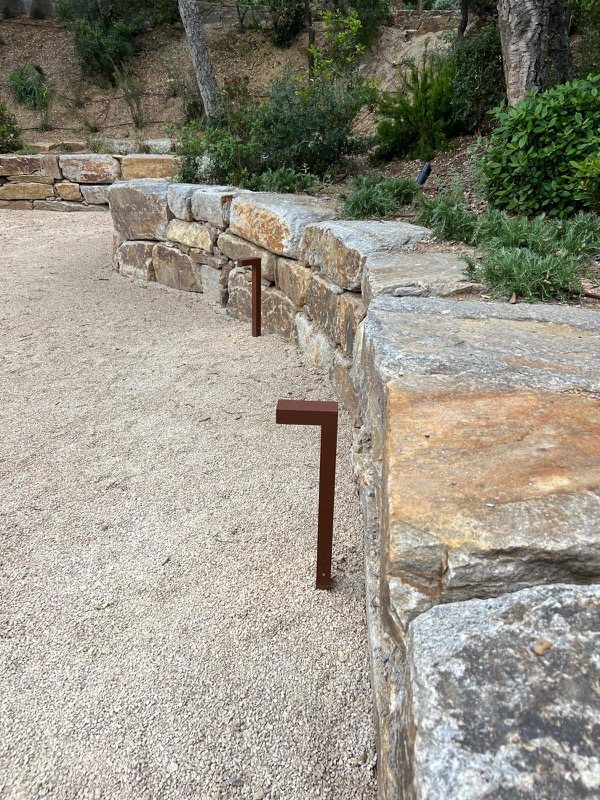 Custom outdoor lighting fixtures, hillside villa
